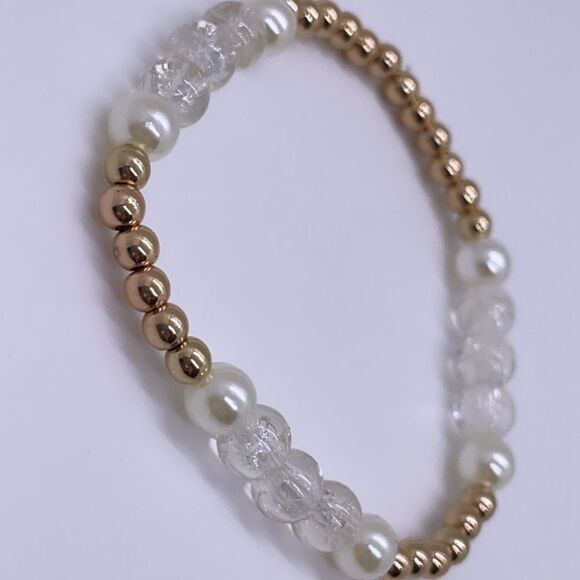 NWT Wool + Pepper Co. Clear Glass Bracelet - Picture 2 of 6